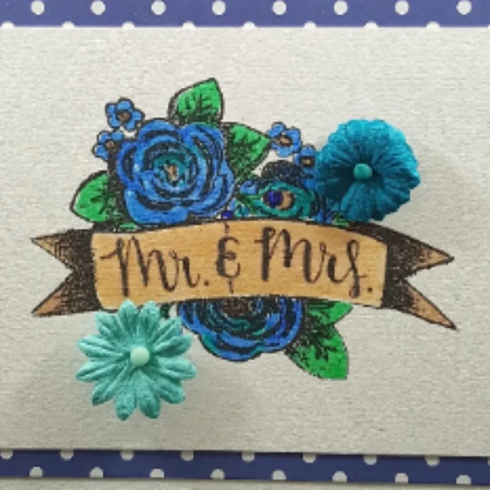 Mr. & Mrs. Note Card with Envelope, Blue Mr. and Mrs.‎ Note Card